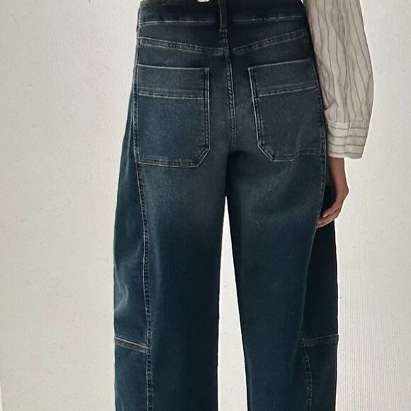 The Kenna Mid-Rise Heritage Barrel Jeans by Pilcro: Denim Vtg Blue Wash Sz 30 - Picture 11 of 12